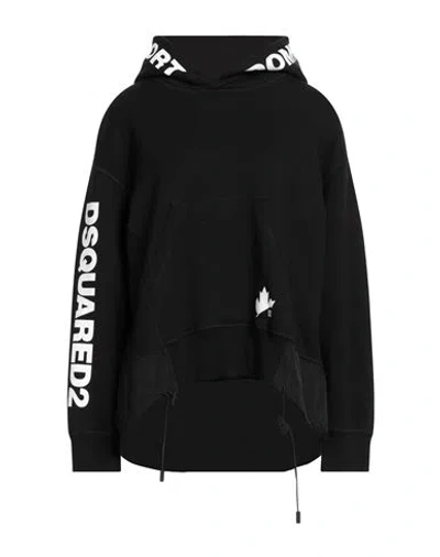 Dsquared2 Woman Sweatshirt Black Size S Cotton, Elastane, Polyester