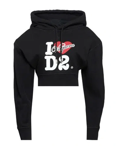 Dsquared2 Woman Sweatshirt Black Size Xl Cotton