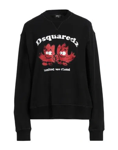 Dsquared2 Woman Sweatshirt Black Size Xs Cotton, Elastane