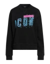 Dsquared2 Woman Sweatshirt Black Size Xs Cotton, Elastane In Black