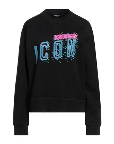Dsquared2 Woman Sweatshirt Black Size Xs Cotton, Elastane