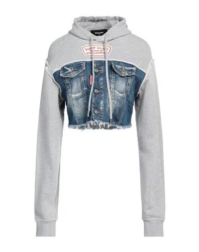 Dsquared2 Woman Sweatshirt Blue Size M Cotton, Elastane