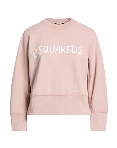 Dsquared2 Woman Sweatshirt Blush Size L Cotton In Pink