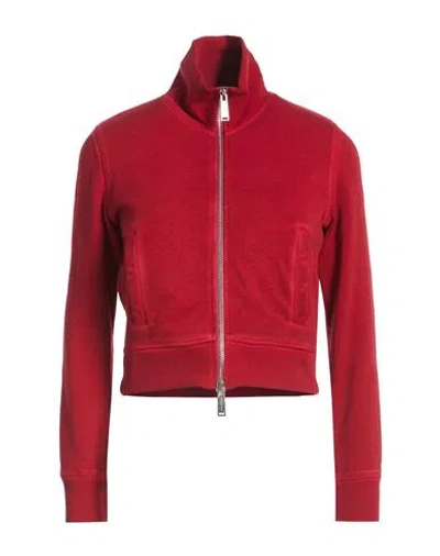 Dsquared2 Woman Sweatshirt Brick Size M Cotton In Red