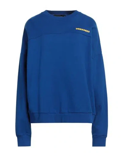 Dsquared2 Woman Sweatshirt Bright Blue Size Xs Cotton In Blue