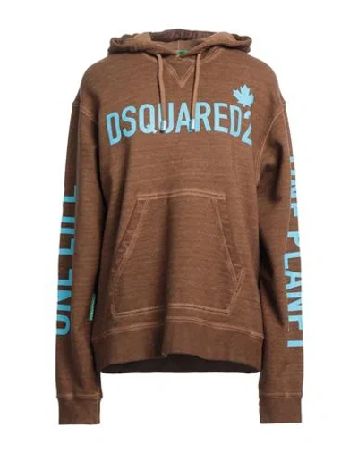 Dsquared2 Woman Sweatshirt Brown Size L Cotton, Elastane