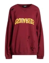 Dsquared2 Woman Sweatshirt Burgundy Size L Cotton, Elastane In Red