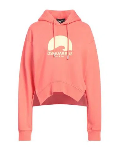 Dsquared2 Woman Sweatshirt Coral Size Xs Cotton, Elastane In Red