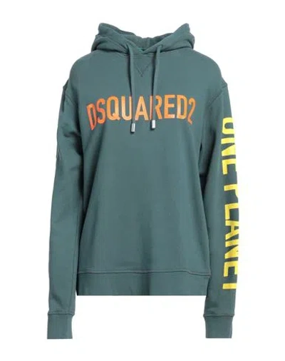 Dsquared2 Woman Sweatshirt Deep Teal Size Xs Cotton, Elastane In Green