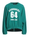 Dsquared2 Woman Sweatshirt Emerald Green Size L Cotton In Green