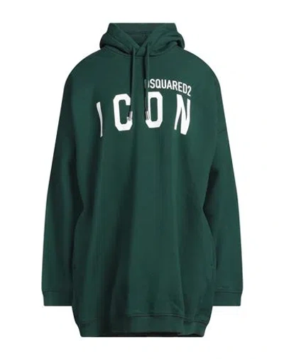 Dsquared2 Woman Sweatshirt Emerald Green Size Xs Cotton, Elastane