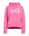 Dsquared2 Woman Sweatshirt Fuchsia Size Xs Cotton, Elastane In Pink