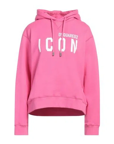 Dsquared2 Woman Sweatshirt Fuchsia Size Xs Cotton, Elastane In Pink