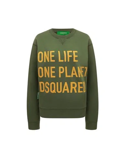 Dsquared2 Woman Sweatshirt Green Size L Cotton