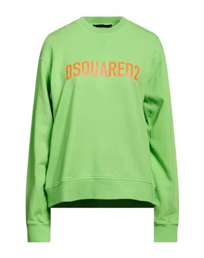 Dsquared2 Woman Sweatshirt Green Size Xs Cotton