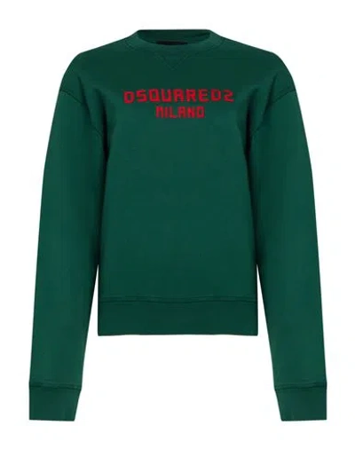 Dsquared2 Woman Sweatshirt Green Size Xs Cotton