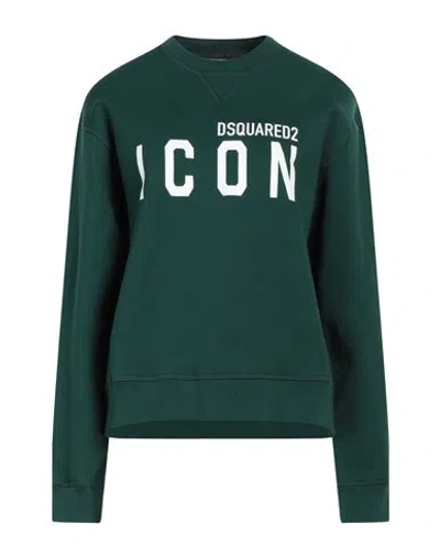 Dsquared2 Woman Sweatshirt Green Size Xs Cotton In Green