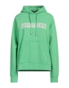 Dsquared2 Woman Sweatshirt Green Size Xs Cotton, Elastane