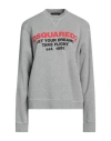 Dsquared2 Woman Sweatshirt Grey Size L Cotton In Grey