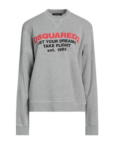 Dsquared2 Woman Sweatshirt Grey Size L Cotton