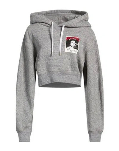 Dsquared2 Woman Sweatshirt Grey Size M Cotton In Gray