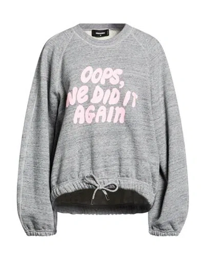 Dsquared2 Woman Sweatshirt Grey Size S Cotton In Gray
