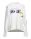 Dsquared2 Woman Sweatshirt Ivory Size L Cotton, Elastane In White