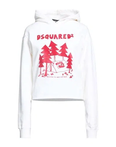 Dsquared2 Woman Sweatshirt Ivory Size Xs Cotton In Multi