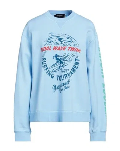 Dsquared2 Woman Sweatshirt Light Blue Size L Cotton