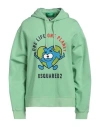 Dsquared2 Woman Sweatshirt Light Green Size S Cotton, Elastane