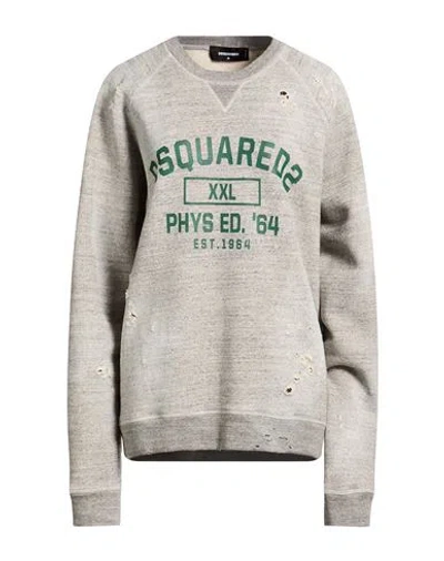 Dsquared2 Woman Sweatshirt Light Grey Size L Cotton In Gray