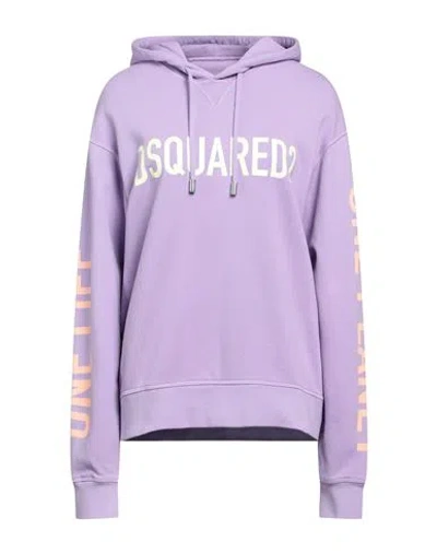 Dsquared2 Woman Sweatshirt Lilac Size L Cotton In Purple