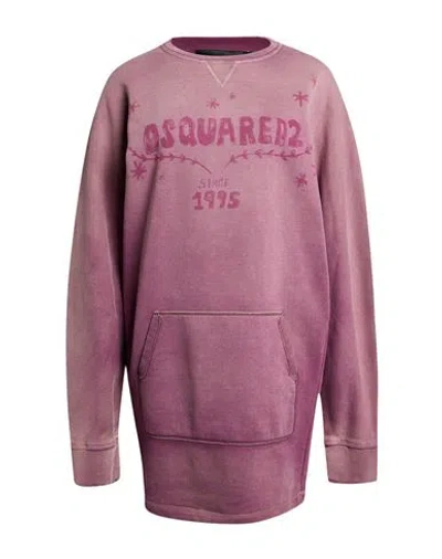 Dsquared2 Woman Sweatshirt Mauve Size Xxs Cotton In Purple
