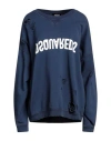 Dsquared2 Woman Sweatshirt Navy Blue Size L Cotton, Elastane