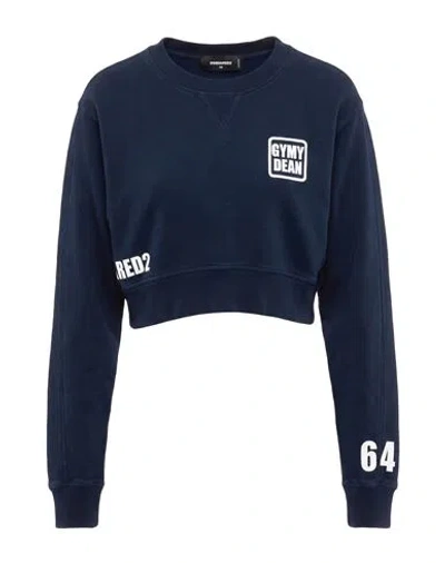 Dsquared2 Woman Sweatshirt Navy Size Xxs Cotton