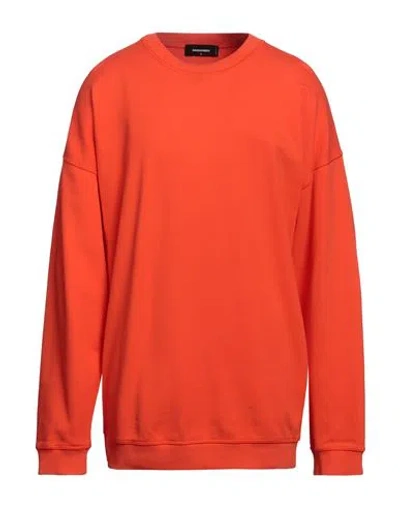 Dsquared2 Woman Sweatshirt Orange Size M Cotton, Elastane