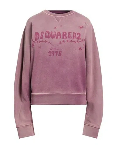 Dsquared2 Woman Sweatshirt Plum Size L Cotton In Purple