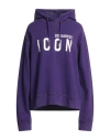 Dsquared2 Woman Sweatshirt Purple Size L Cotton, Elastane