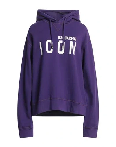 Dsquared2 Woman Sweatshirt Purple Size L Cotton, Elastane In Purple