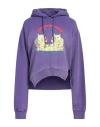 Dsquared2 Woman Sweatshirt Purple Size L Cotton, Elastane