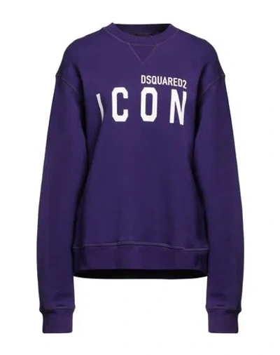 Dsquared2 Woman Sweatshirt Purple Size Xs Cotton