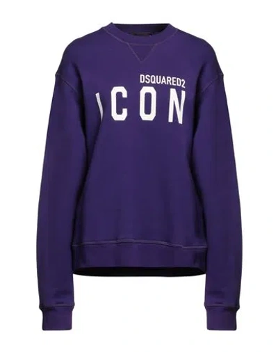 Dsquared2 Woman Sweatshirt Purple Size Xs Cotton In Purple