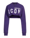 Dsquared2 Woman Sweatshirt Purple Size Xs Cotton, Elastane
