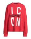 Dsquared2 Woman Sweatshirt Red Size L Cotton In Red