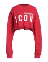 Dsquared2 Woman Sweatshirt Red Size L Cotton, Elastane
