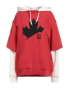 Dsquared2 Woman Sweatshirt Red Size M Polyamide, Cotton, Elastane In Red