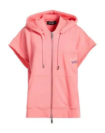 Dsquared2 Woman Sweatshirt Salmon Pink Size S Cotton, Elastane