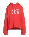 Dsquared2 Woman Sweatshirt Tomato Red Size L Cotton, Elastane