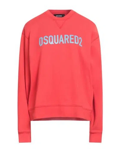 Dsquared2 Woman Sweatshirt Tomato Red Size M Cotton, Elastane