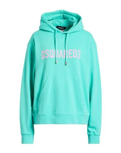 Dsquared2 Woman Sweatshirt Turquoise Size Xs Cotton In Blue